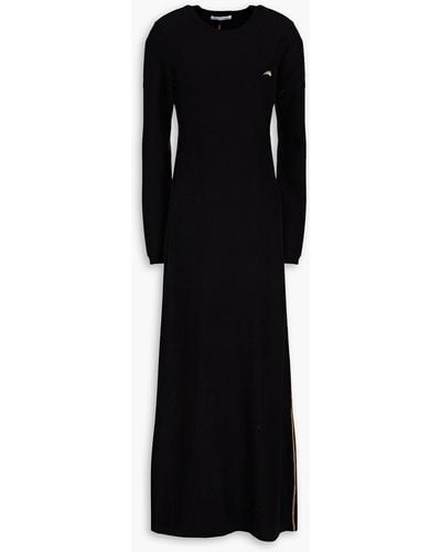 Bella Freud Cher Embroidered Cotton-blend Maxi Dress - Black