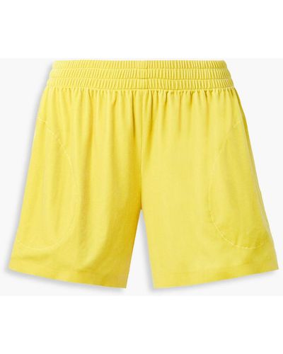 Norma Kamali Velvet Shorts - Yellow