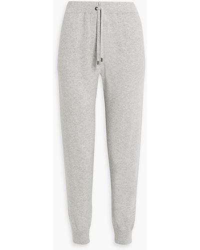 Brunello Cucinelli Bead-embellished Cashmere Track Pants - Gray