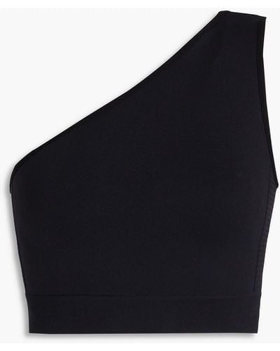Rick Owens One-shoulder Cropped Stretch-knit Top - Blue