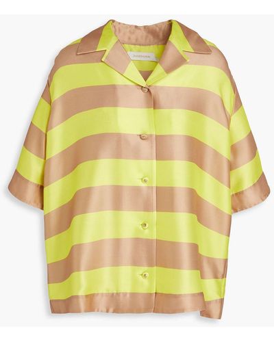 Zimmermann Striped Silk Shirt - Yellow