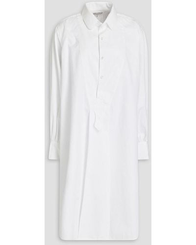 Maison Margiela Gerafftes hemdkleid aus baumwollpopeline - Weiß