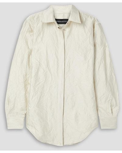 Brandon Maxwell Allie Crinkled Satin-twill Shirt - White