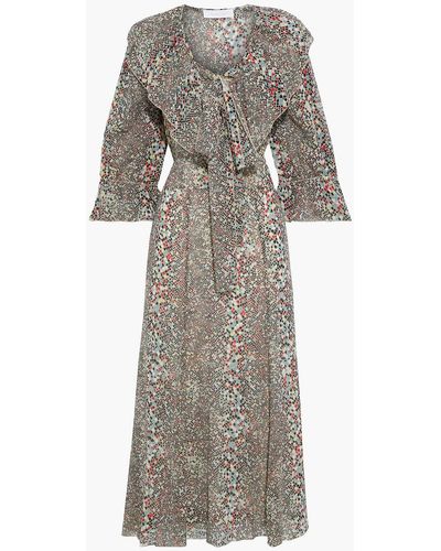 See By Chloé Ruffled Printed Cotton And Silk-blend Georgette Midi Dress - Multicolor