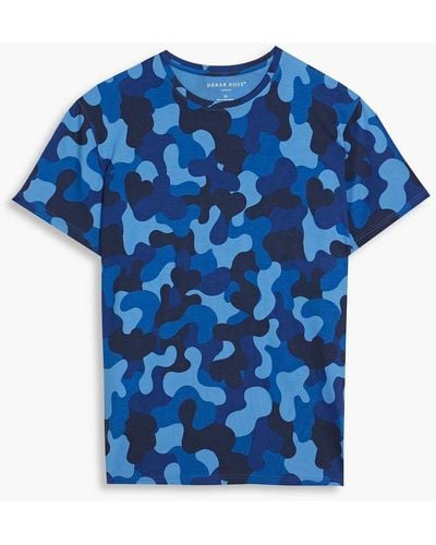 Derek Rose London Camouflage-print Stretch-modal Jersey T-shirt - Blue
