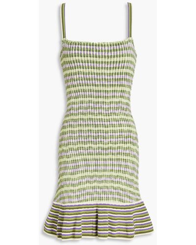 Sandro Christie Striped Knitted Mini Dress - Green