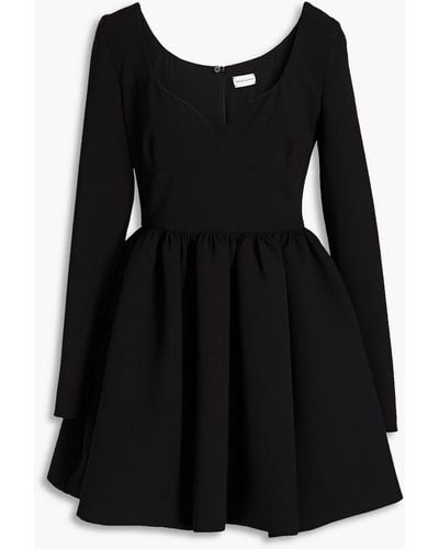 Magda Butrym Gathered Wool-blend Crepe Mini Dress - Black