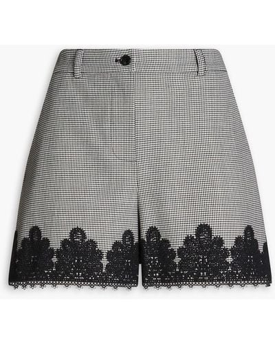 Boutique Moschino Shorts aus tweed mit hahnentrittmuster und spitzenbesatz - Grau