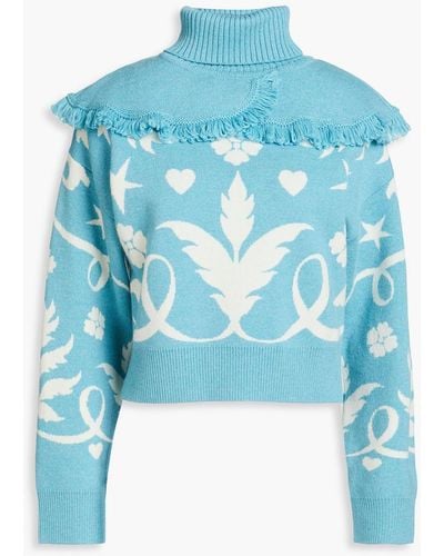 Hayley Menzies Belle Wool-jacquard Sweater - Blue