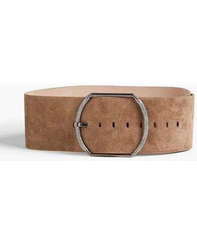 Brunello Cucinelli Nubuck Belt - Brown