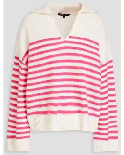 Maje Cashmere And Silk-blend Sweater - Pink