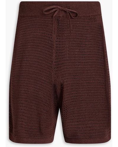 Nanushka Pointelle-knit Drawstring Shorts - Purple