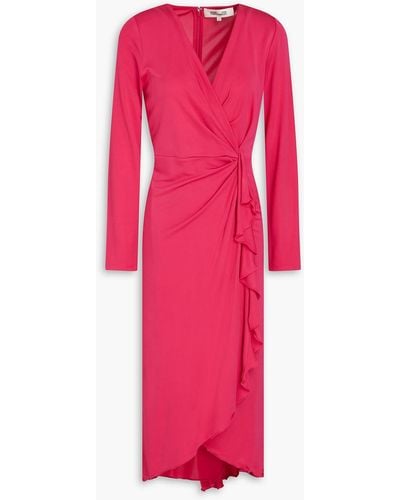Diane von Furstenberg Aradia Wrap-effect Jersey Midi Dress - Pink
