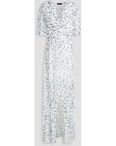 Rag & Bone Tamar maxikleid aus georgette mit floralem print und twist-detail an der vorderseite - Weiß