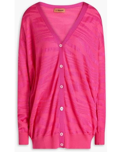 Missoni Oversized Jacquard-knit Cardigan - Pink