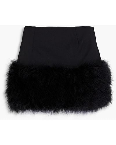 16Arlington Haile Feather-embellished Crepe Mini Skirt - Black