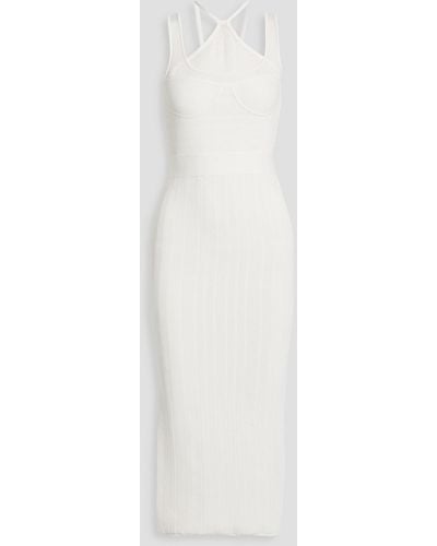 Hervé Léger Cutout Bandage Midi Dress - White