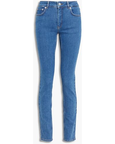 Ganni Mid-rise Skinny Jeans - Blue