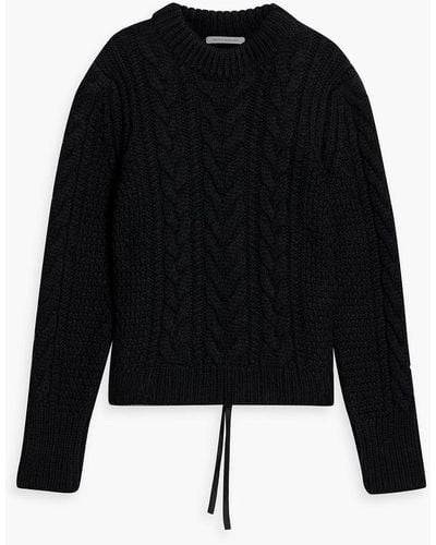 Cecilie Bahnsen Open-back Cable-knit Wool And Alpaca-blend Jumper - Black