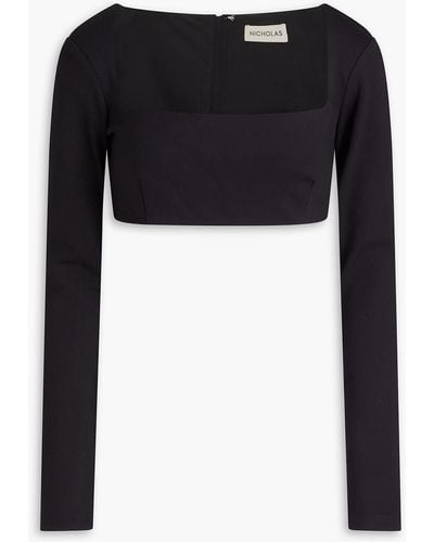 Nicholas Garima Cropped Stretch-jersey Top - Black