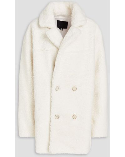 PAIGE Meren Double-breasted Faux Shearling Coat - Natural