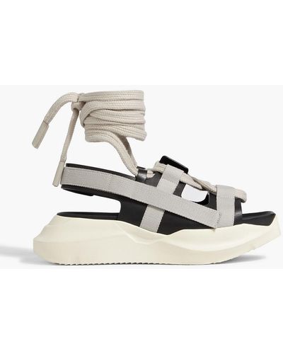Rick Owens Geth Leather exaggerated-sole Sandals - Black