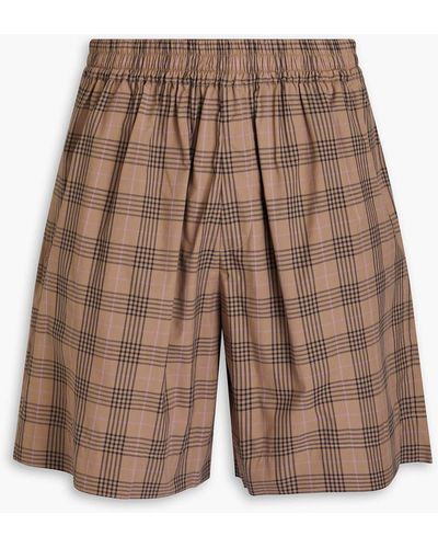 Studio Nicholson Checked Cotton Shorts - Brown
