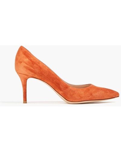 Gianvito Rossi Suede Court Shoes - Orange
