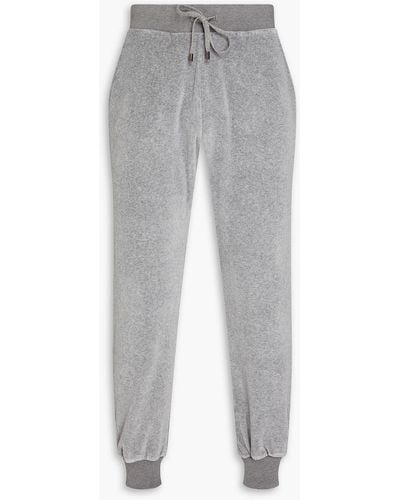 Canali Tapered Cotton-velour Sweatpants - Grey