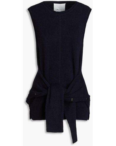 3.1 Phillip Lim Tie-front Embellished Knitted Tank - Blue