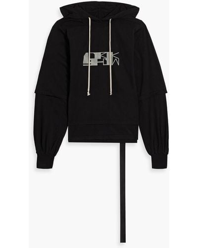 Rick Owens Hustler hoodie aus baumwoll-jersey mit print - Schwarz
