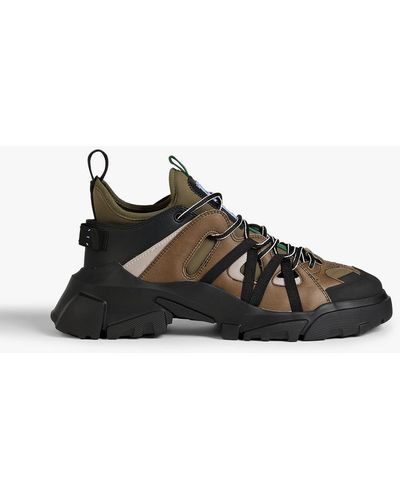 McQ Orbyt Descender Leather And Neoprene Sneakers - Black