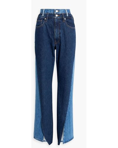 FRAME Zweifarbige, hoch sitzende bootcut-jeans - Blau