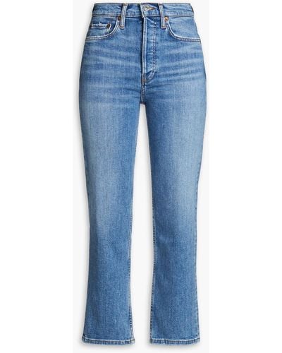 RE/DONE 70s hoch sitzende cropped jeans mit schmalem bein - Blau