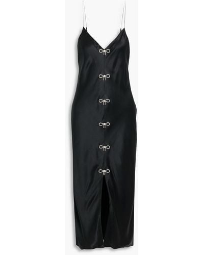 Cami NYC Cerula Embellished Silk-charmeuse Midi Slip Dress - Black