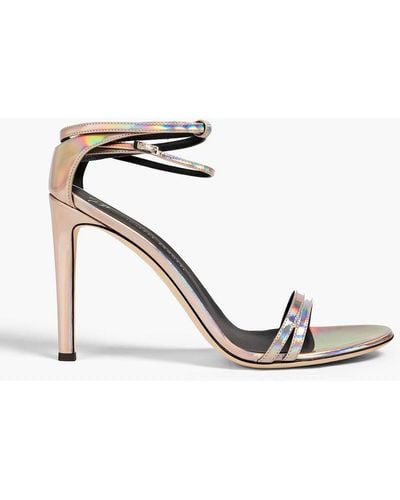 Giuseppe Zanotti Catia Holographic Leather Sandals - Pink