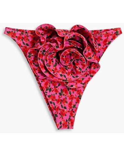Magda Butrym Floral-print High-rise Bikini Briefs - Red