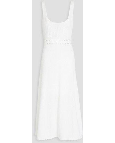 Claudie Pierlot Scalloped Pointelle-knit Midi Dress - White
