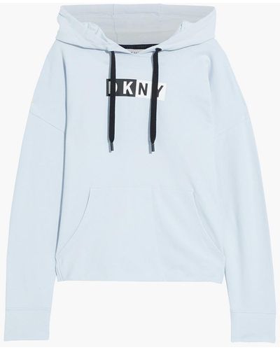 DKNY Printed Cotton-blend Fleece Hoodie - Multicolour