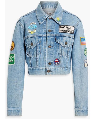 Redone cropped hot sale denim jacket