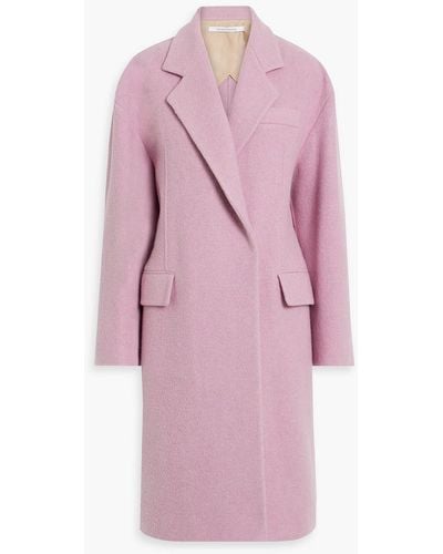 Another Tomorrow Brushed Wool-blend Felt Coat - Pink