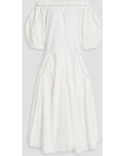 Rejina Pyo maggie Off-the-shoulder Cotton-poplin Midi Dress - White