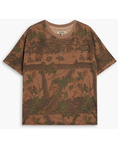 Yeezy Printed Cotton-jersey T-shirt - Brown