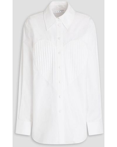Area Pintucked Cotton-poplin Shirt - White