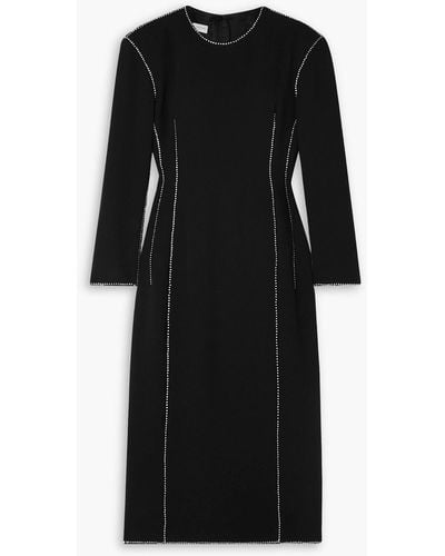 Dries Van Noten Crystal-embellished Crepe Midi Dress - Black