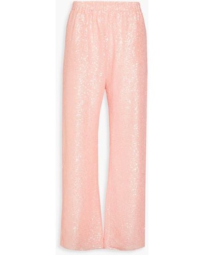 Stine Goya Fatou Sequined Tulle Wide-leg Pants - Pink
