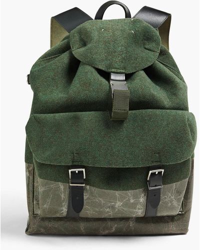 Maison Margiela Crinkled Coated Felt Backpack - Green
