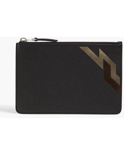 Dunhill Printed Pebbled-leather Pouch - Black