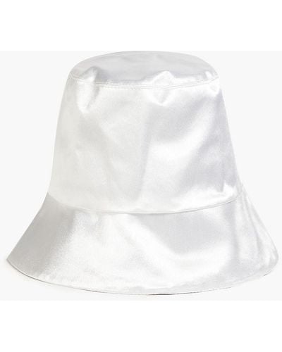 Eugenia Kim Metallic Satin Bucket Hat - White