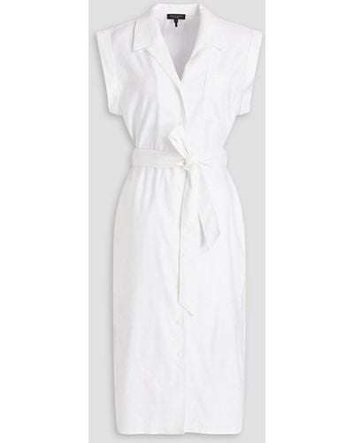 Rag & Bone Helena Belted Linen-blend Midi Shirt Dress - White
